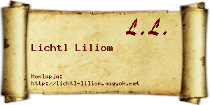 Lichtl Liliom névjegykártya